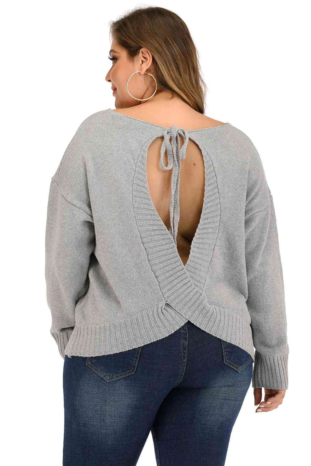 Plus Size V Neck Pullover Sweater